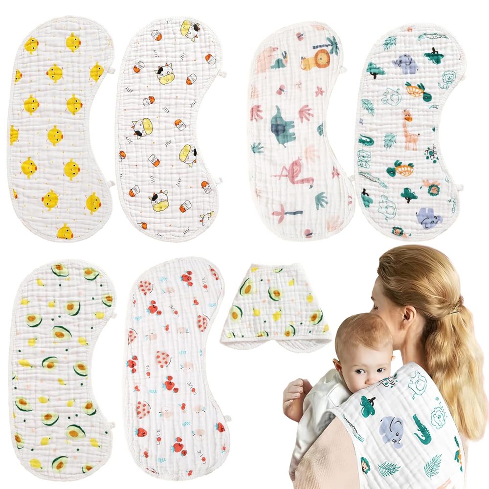 ZIXNEXKOO Premium Muslin Baby Burp Cloths Extra‑Large & Ultra‑Soft for New Moms