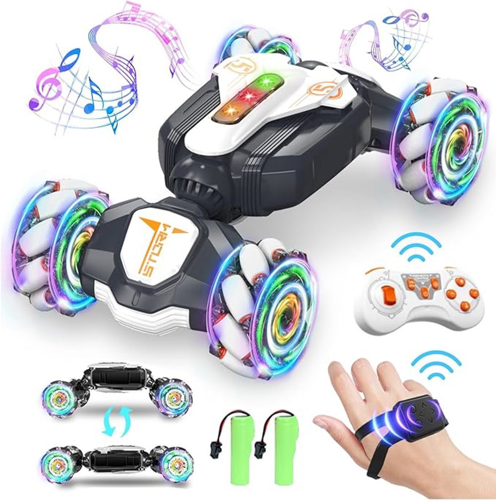 Gesture Sensing RC Stunt Car Toy With 360-Degree Spins and Lights