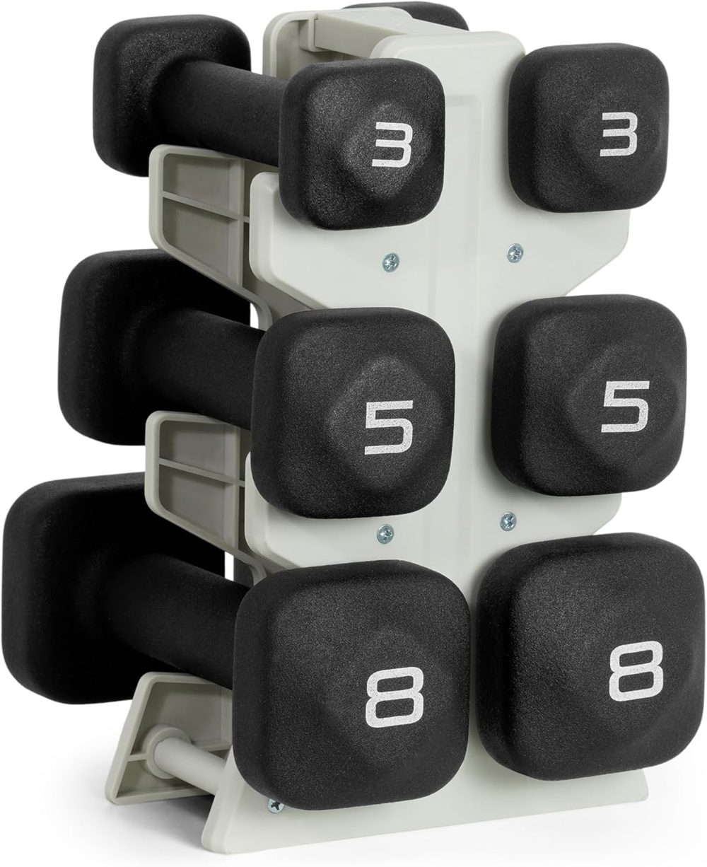 Neoprene Dumbbell Set w/ Rack – Home Gym Essential