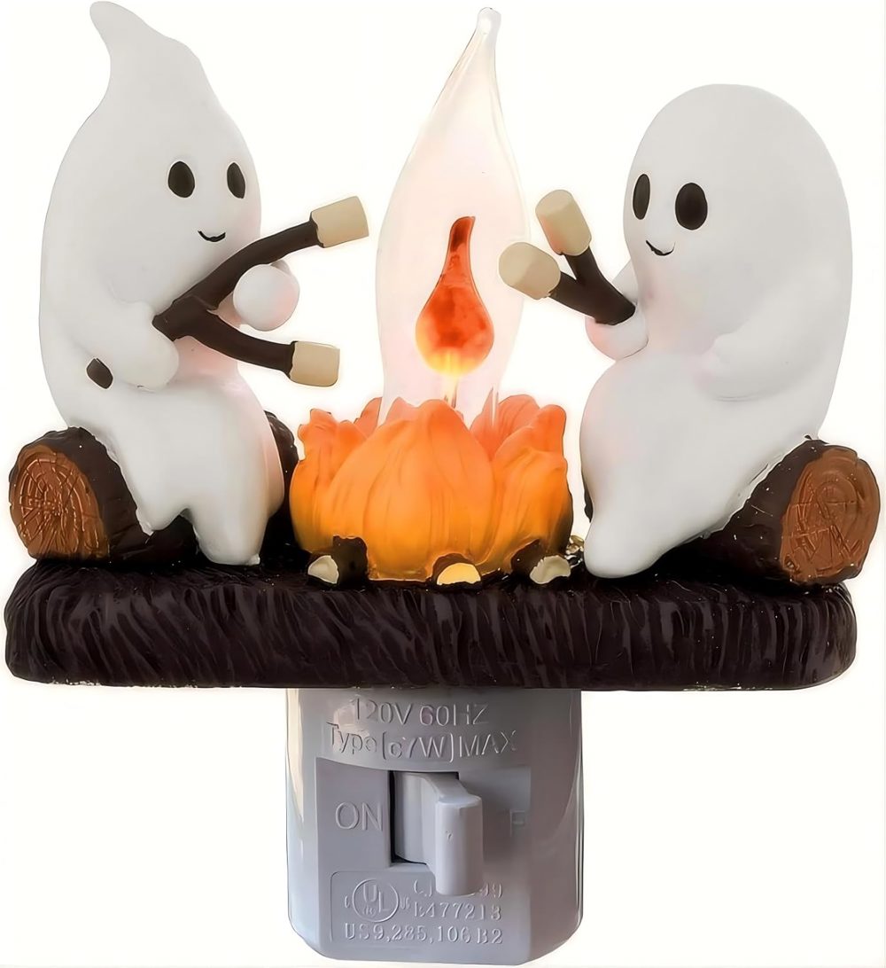 Ghost Campfire Flickering Night Light Cute Halloween Glow