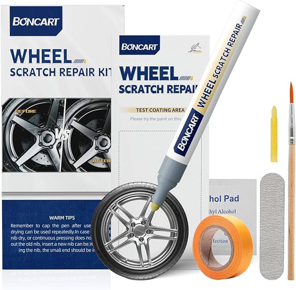 Boncart Wheel Scratch Repair Kit Rim Touch Up Paint Pen for Curb Rash