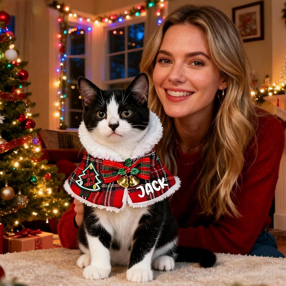 The Ultimate Holiday Snap: Personalized Dog Christmas Cape with Name