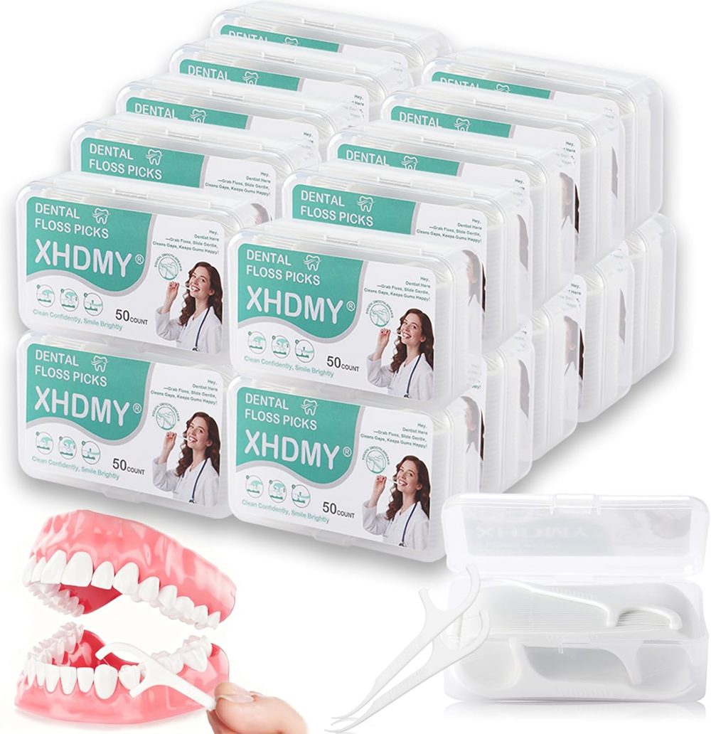 XHDMY 1000‑Pack Floss Picks & Toothpicks – Bulk Dental Cleaners