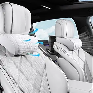 EARJIA Car Neck Pillow Set for Headrest Memory Foam Gray