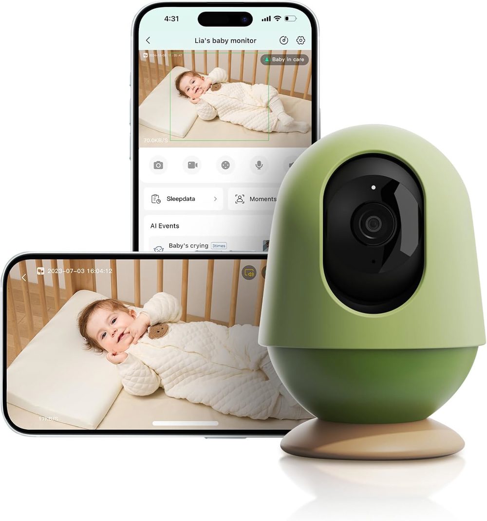 Monai Wi-Fi Baby Monitor AI Alerts, 3K UHD Video & Real Peace of Mind 