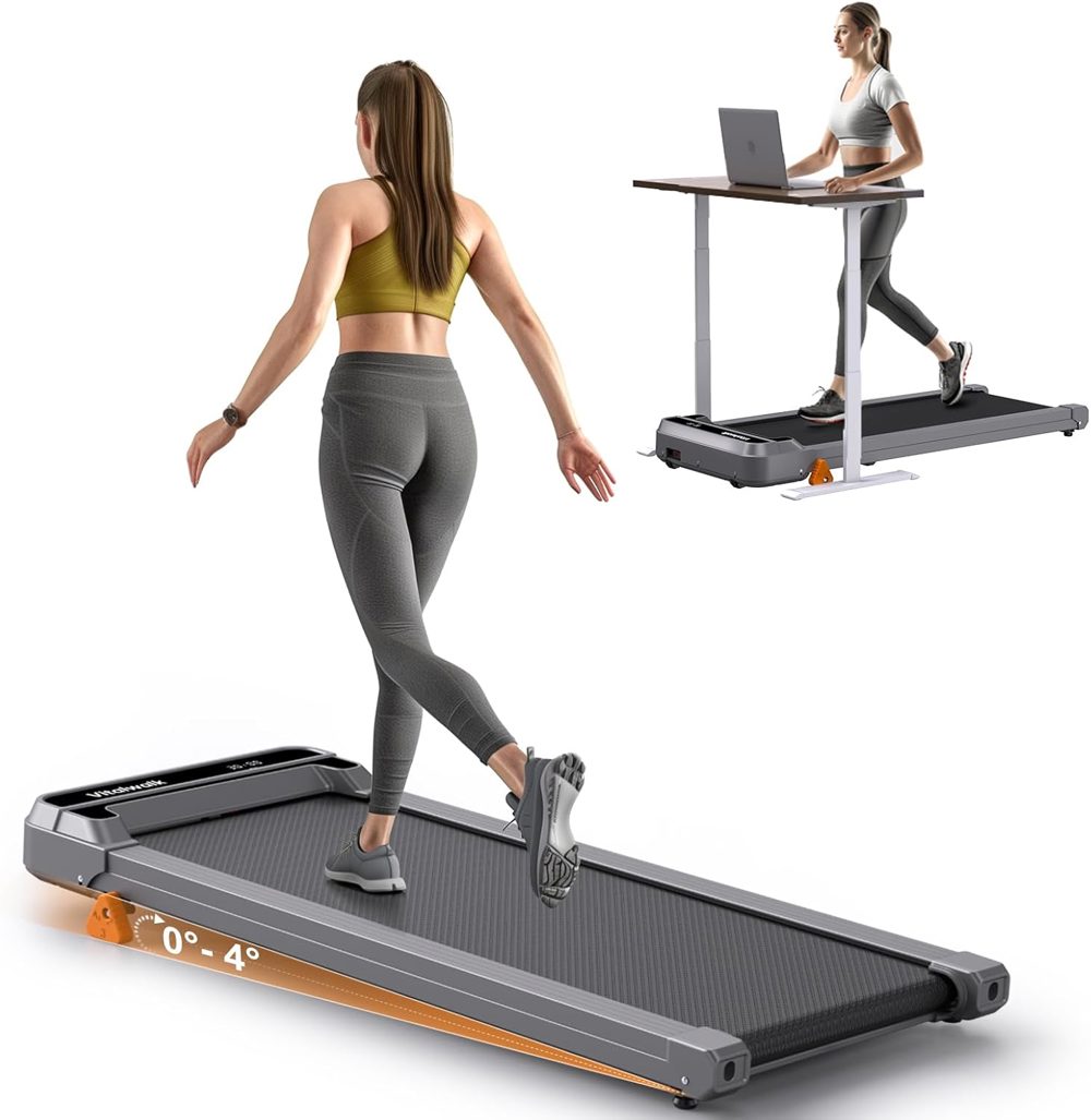 Vitalwalk Portable Walking Pad Treadmill with Incline – Compact Home/Office Fitness