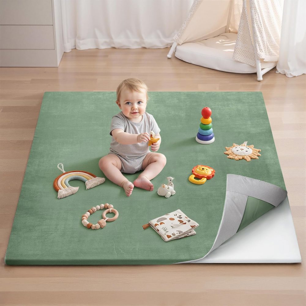 Blissful Diary Ultra Soft Baby Play Mat Removable Washable Cover for Safe Play