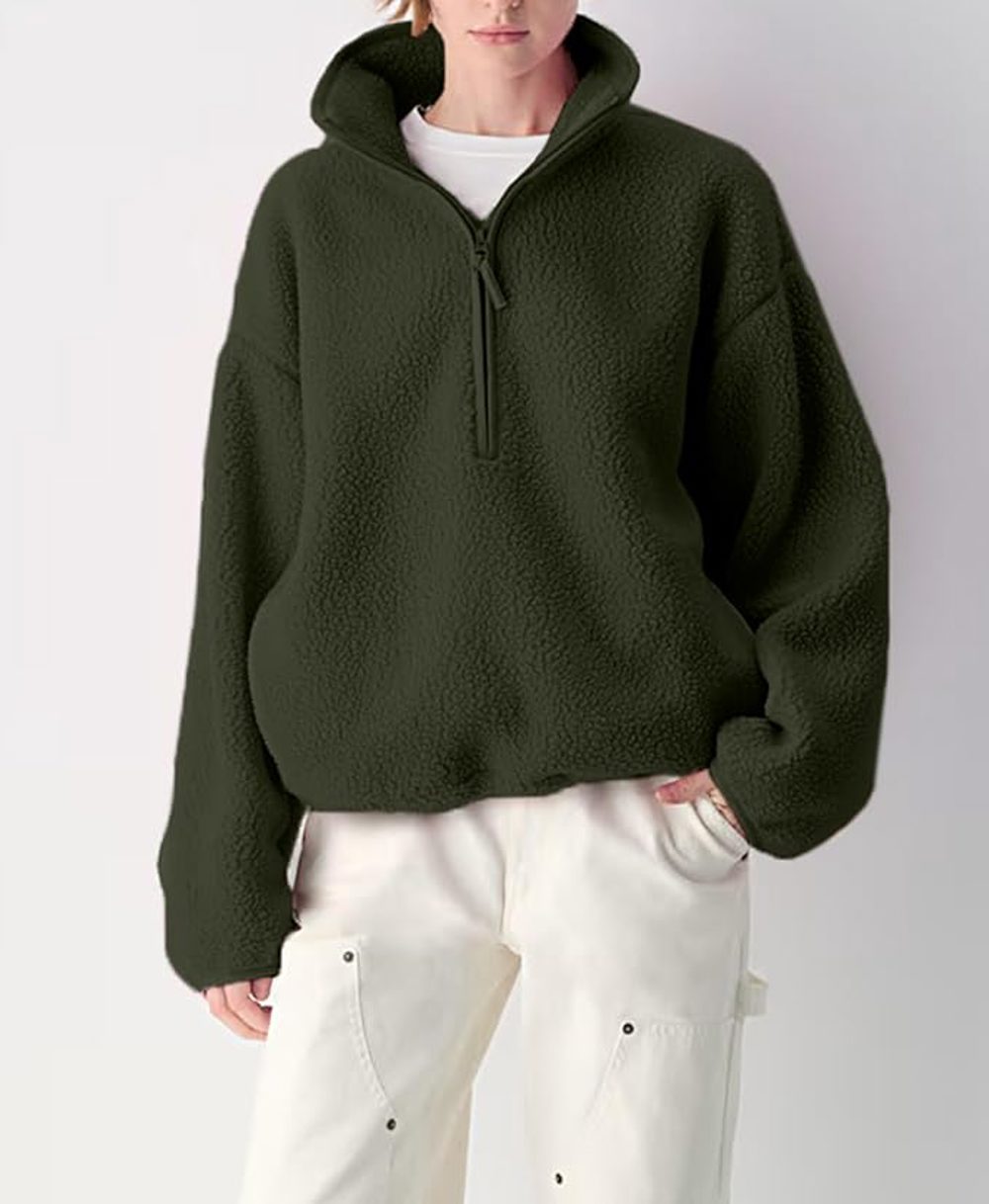 OPCAKM Women’s Sherpa Fleece Quarter-Zip Pullover