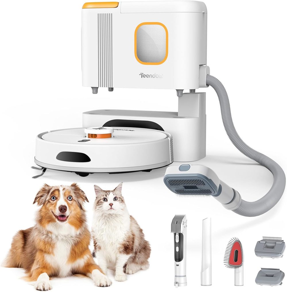 Teendow D20S Max+ Robot Vacuum with 8000Pa Suction and Self‑Emptying Dock