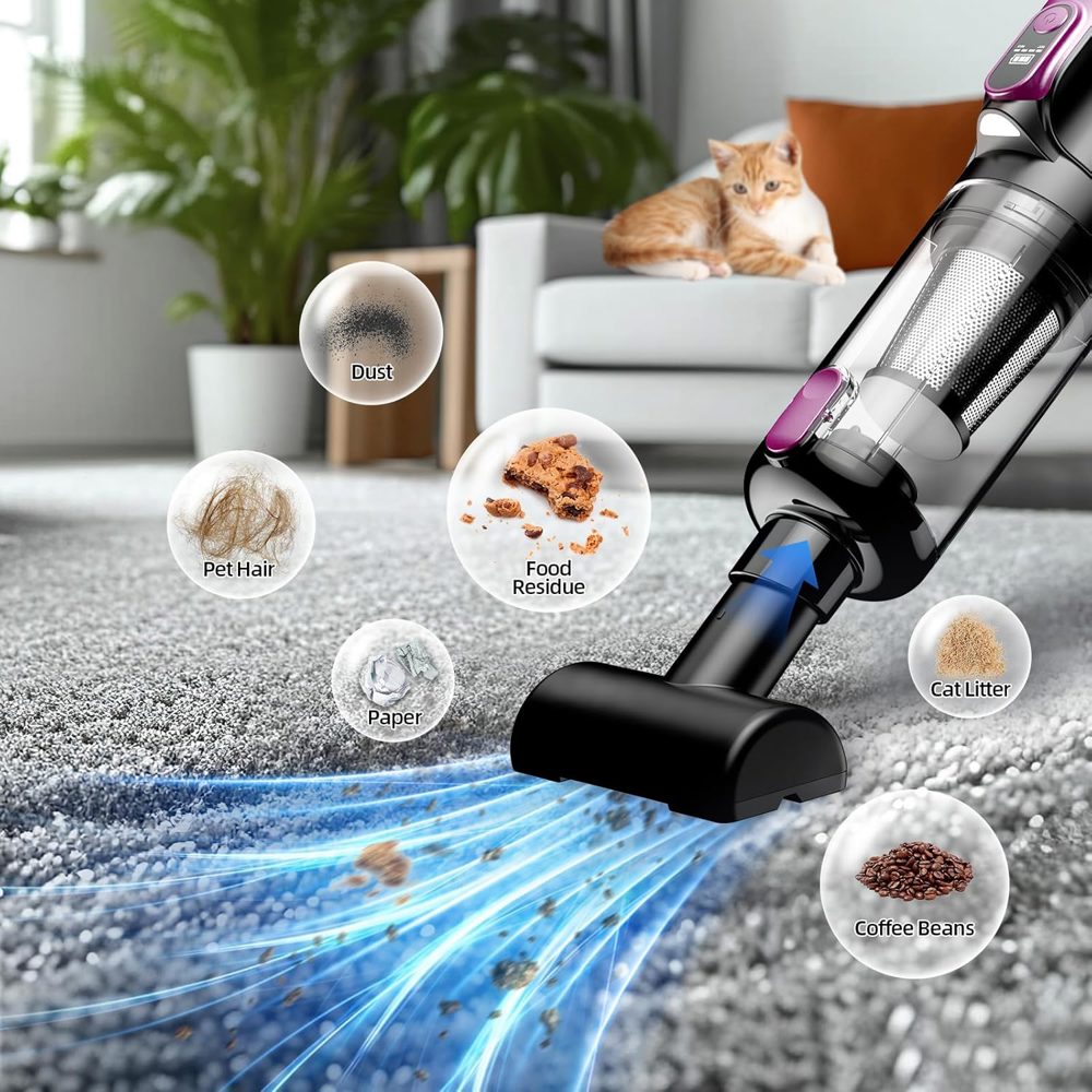 MONOZEL 2‑in‑1 Cordless Handheld Vacuum and Air Duster with 18,000Pa Power