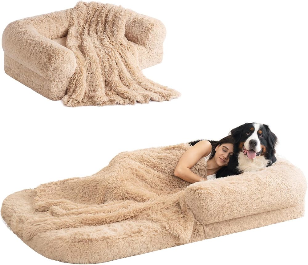 EHEYCIGA Human-Sized Dog Bed with Memory Foam 72"x44"
