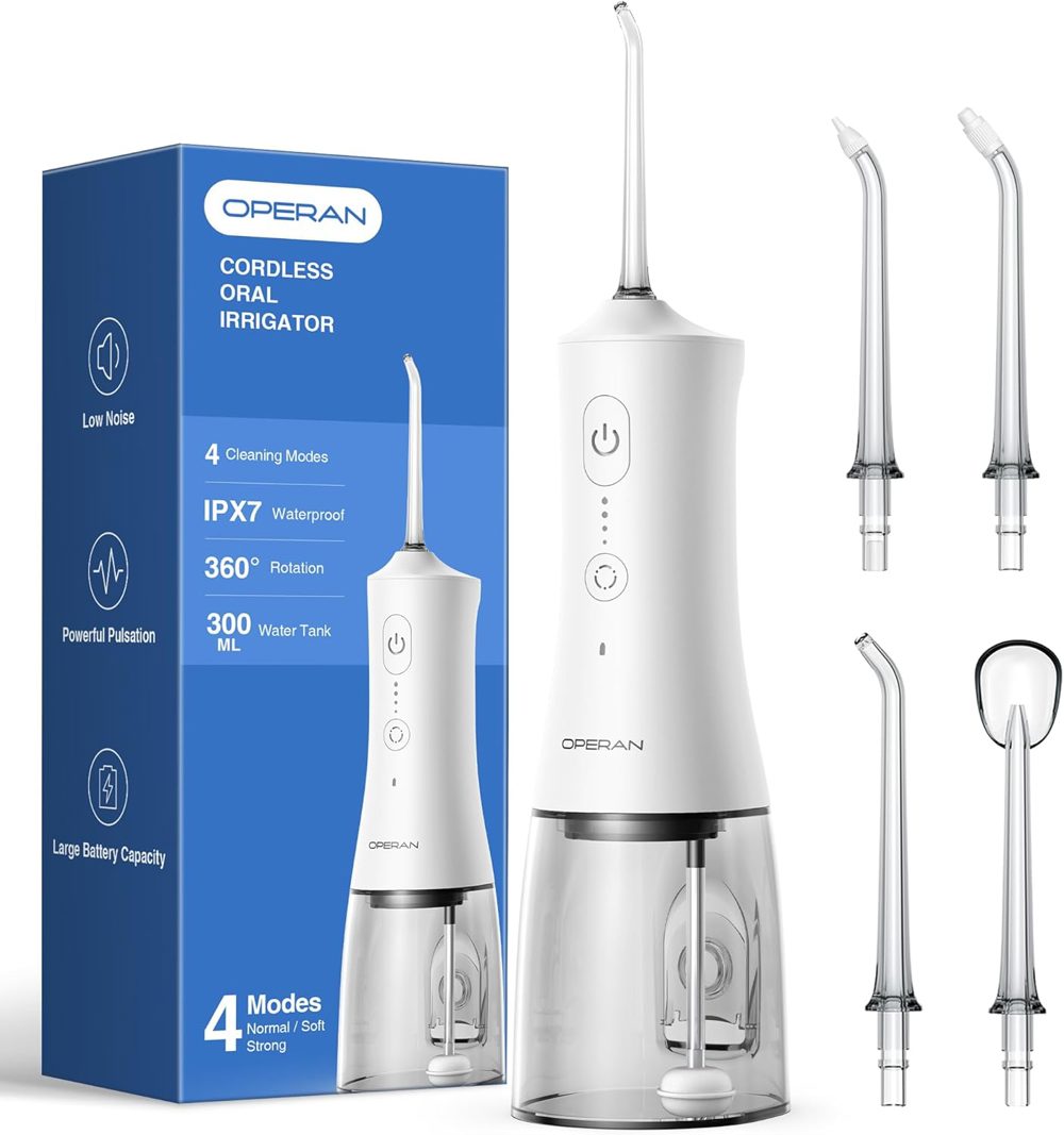 Operan Upgraded Cordless Water Flosser – 4‑Mode Portable Oral Irrigator