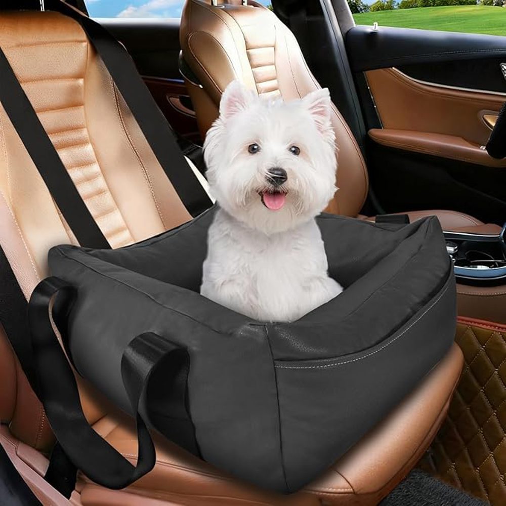 Leather Dog Car Seat and Travel Bed for Small Dogs