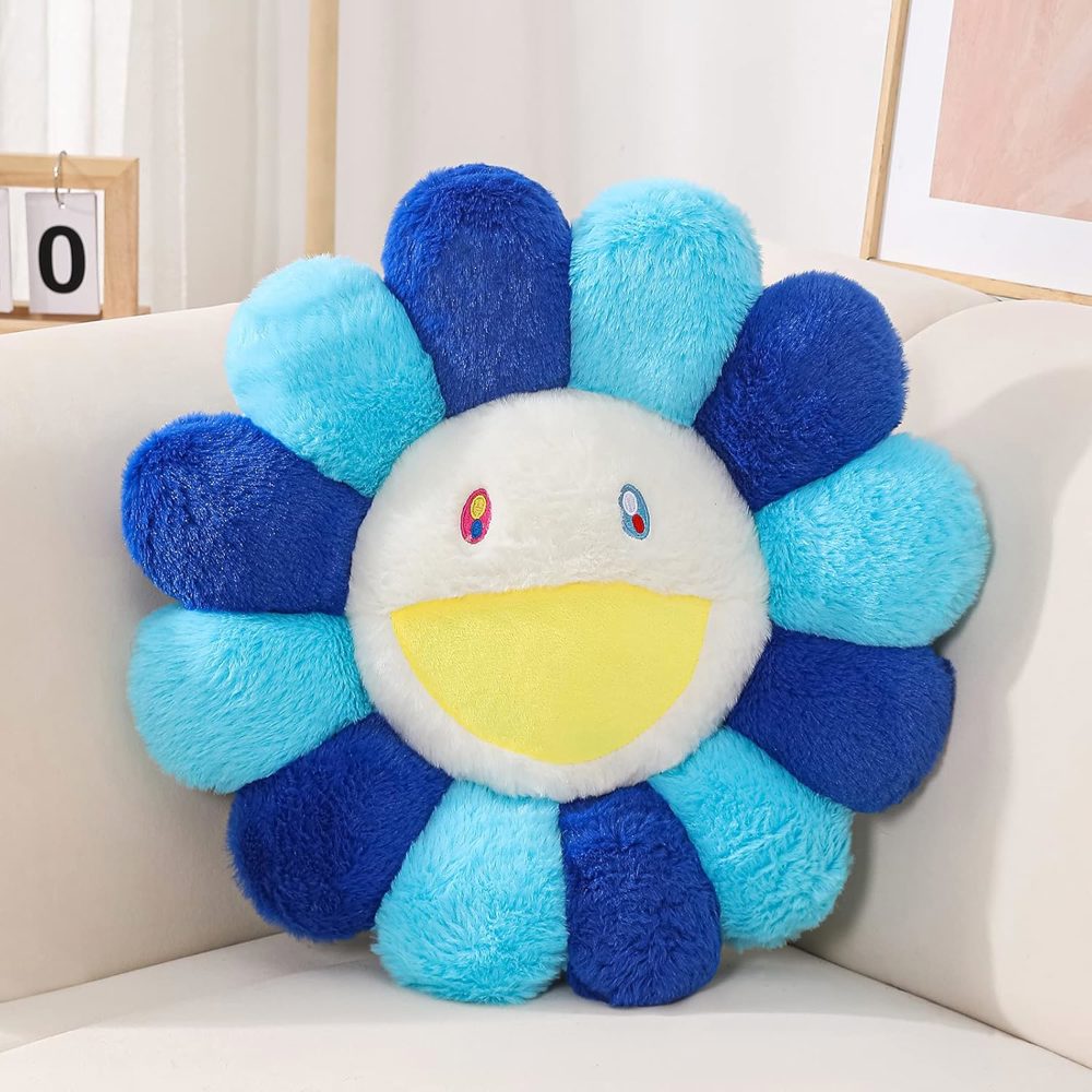 FIONOUT Flower Shaped Plush Pillow – 23.6" Sunflower Cushion