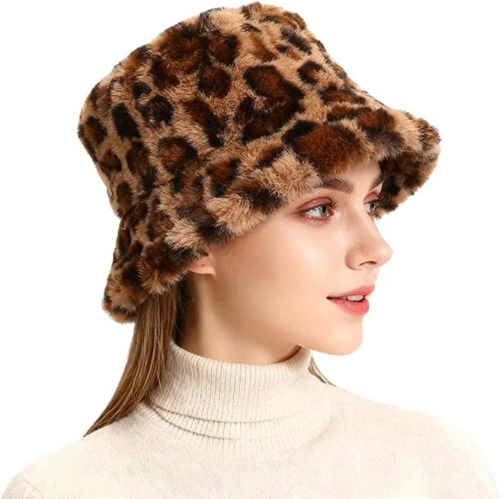 Winter Faux Fur Bucket Hat for Women and Men