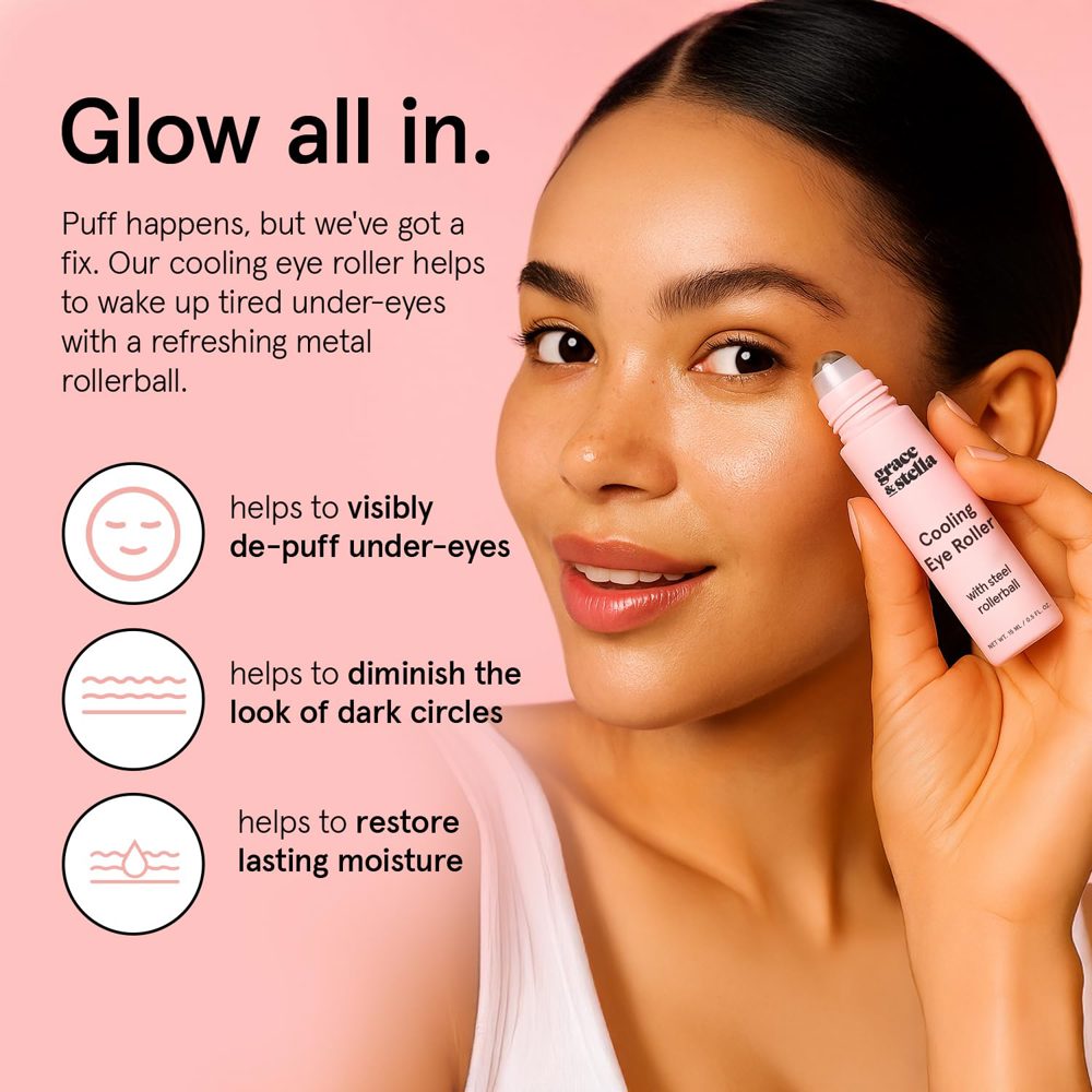 Under Eye Brightener with Cooling Rollerball — Puff‑Free & Refreshed