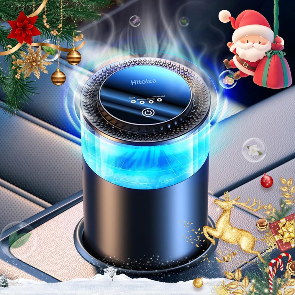 Hitolza Smart Car Air Freshener Diffuser With Auto On‑Off Fragrance and Ambient Light