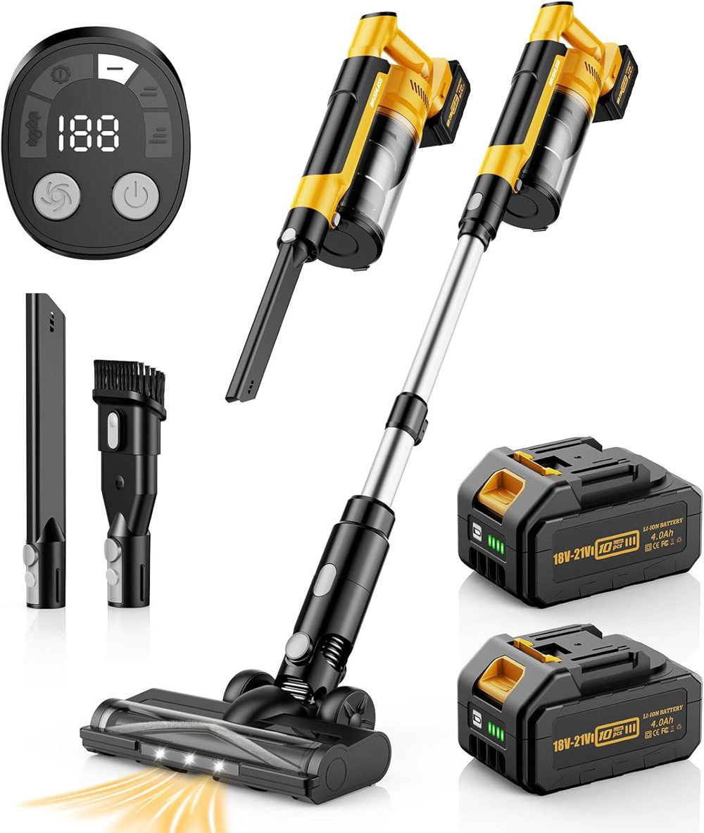 Qimedo V1 Cordless Vacuum with 700W Power and Extra Battery