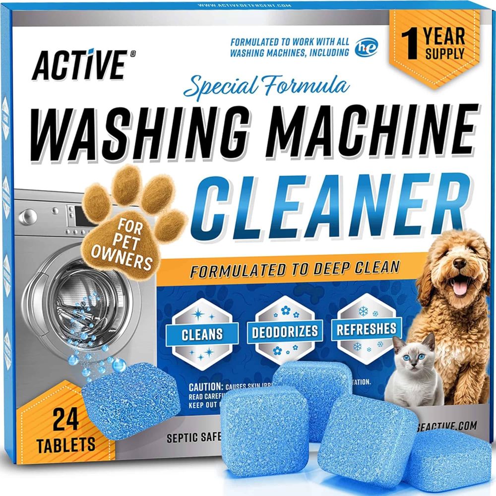 ACTIVE Washing Machine Cleaner for Pet Owners Enzymatic Deep Clean Descaler for Cat & Dog Hair